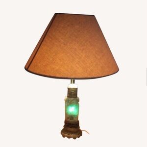 Antique Chinese Jade Quartz Carved Lamp